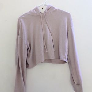 blush pink cropped hoodie